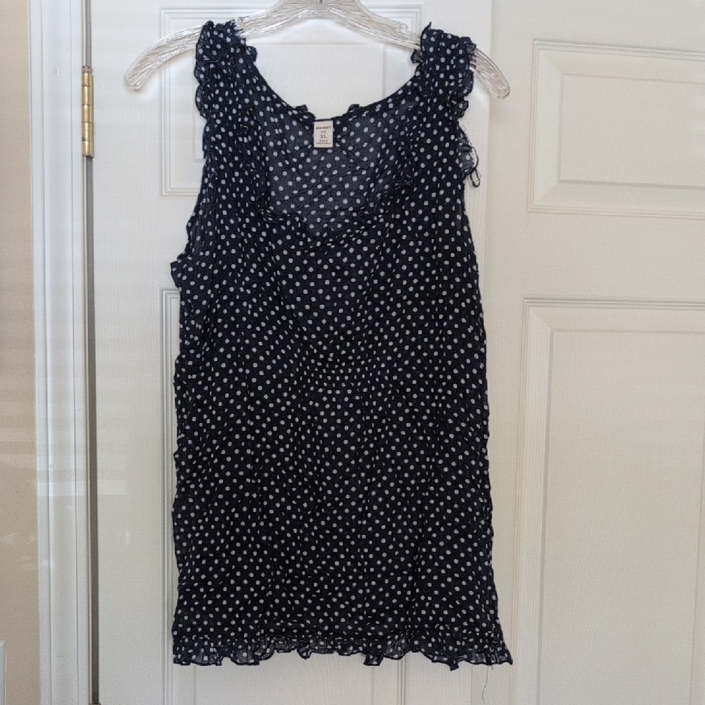 Old Navy Blue Ruffled Sleeveless Blouse